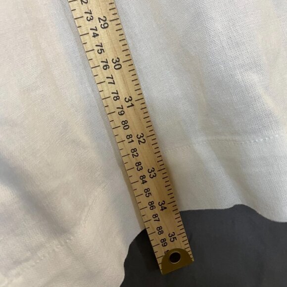 STELLA PARKER Womens white Linen Blend Cropped Capri Pants Easy Pull on Stretch - Picture 6 of 11